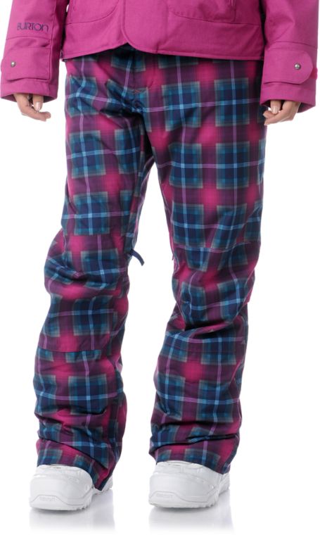 Burton Society 2013 Hex Radiant Plaid 10K Girls Snowboard Pants