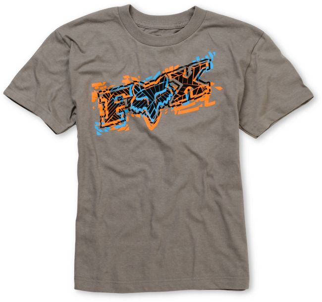 Fox Boys Alarmed Grey Tee Shirt