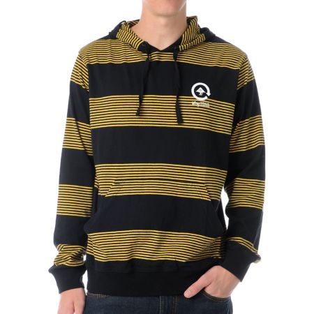 LRG CC Black & Yellow Stripe Pullover Hoodie