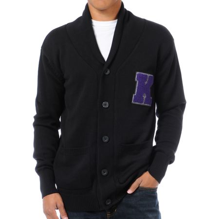 KR3W Breakdown Black Cardigan Sweater