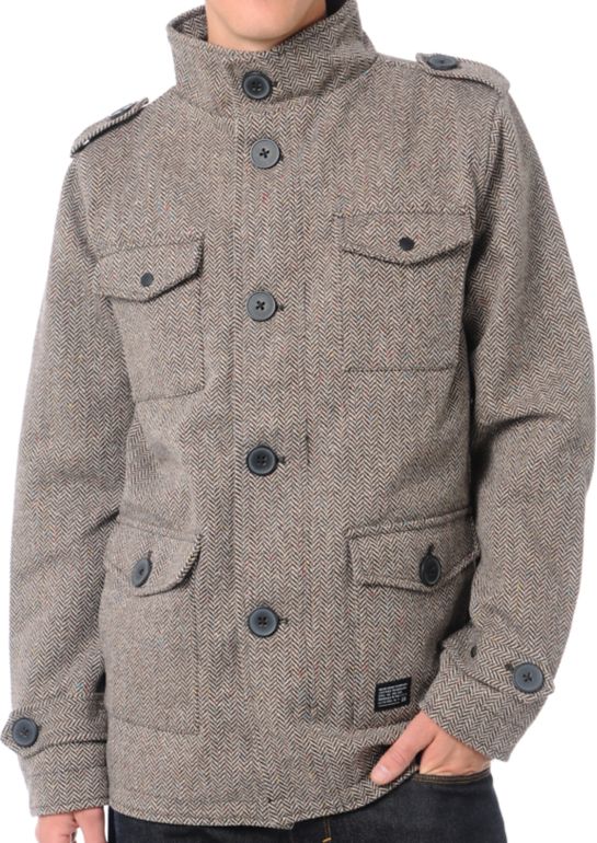 KR3W Manchester Brown Herringbone M-65 Jacket