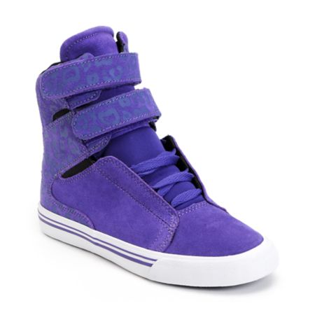 Supra Womens Society Purple Cheetah Print High Top Shoe