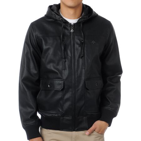LRG Perf Black Faux Leather Jacket