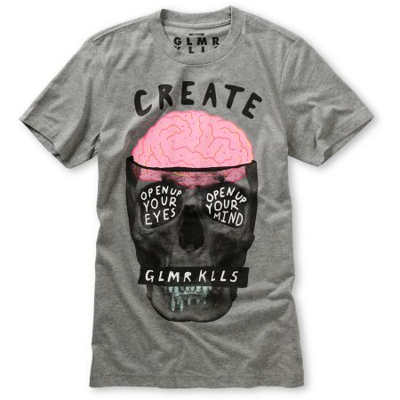Glamour Kills Open Your Eyes Heather Grey Tee Shirt