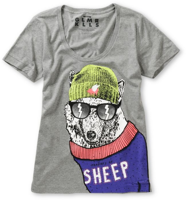 Glamour Kills Wolf In Sheep Clothing Heather Grey Tee Shirt