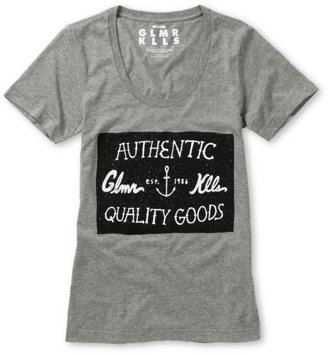 Glamour Kills High Society Grey Scoop Neck Tee Shirt