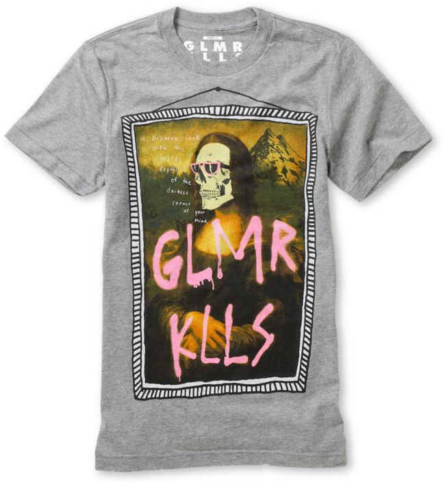 Glamour Kills What A Fine Mess Grey Crew Neck Tee Shirt