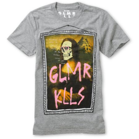 Glamour Kills What A Fine Mess Grey Crew Neck Tee Shirt