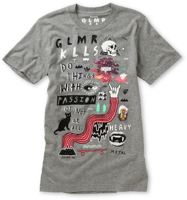 Glamour Kills Kazaam Heather Grey Crew Neck Tee Shirt