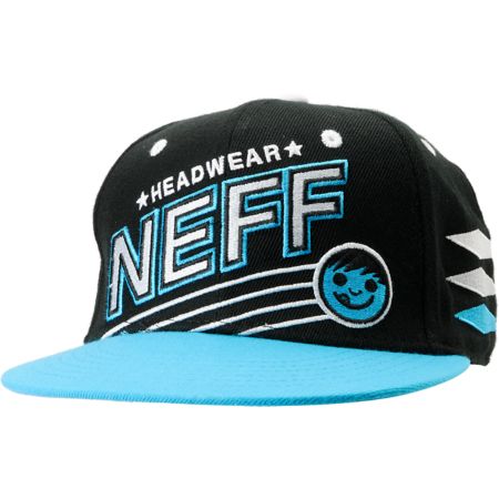 Neff Sporty Black & Cyan Snapback Hat