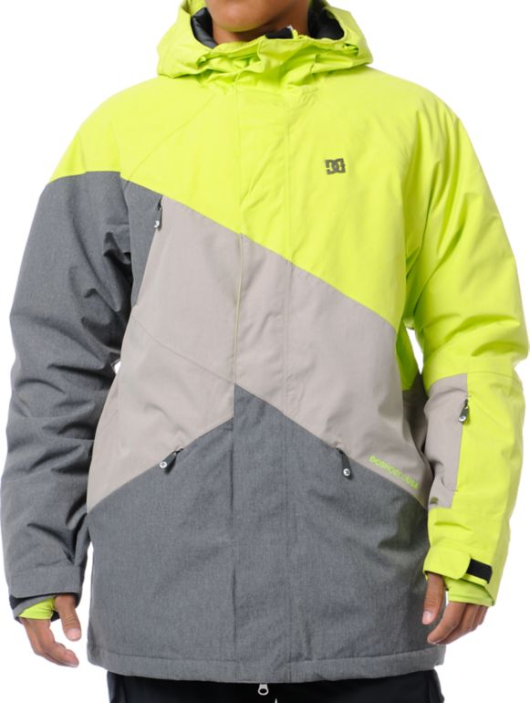 DC Wishbone Lime & Grey 15K Snowboard Jacket 2013