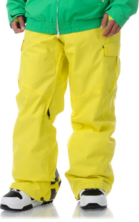 DC Donon Blaze Yellow 10K Snowboard Pants 2013