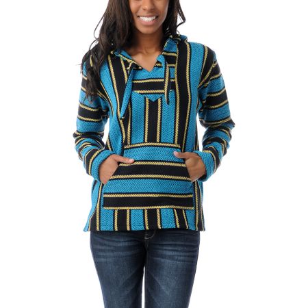 Senor Lopez Turquoise, Purple, & Yellow Girls Poncho