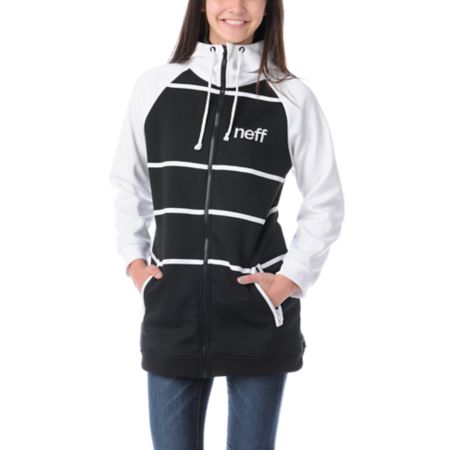 Neff Girls Lucky Black & White Tech Fleece Jacket