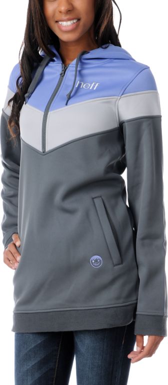 Neff Girls Triad Purple Tech Fleece Jacket Pullover Hoodie