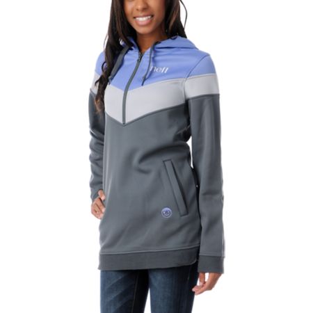 Neff Girls Triad Purple Tech Fleece Jacket Pullover Hoodie