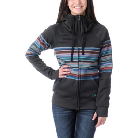 Billabong Girls Oh My Stripe Full Zip Tech Fleece Jacket