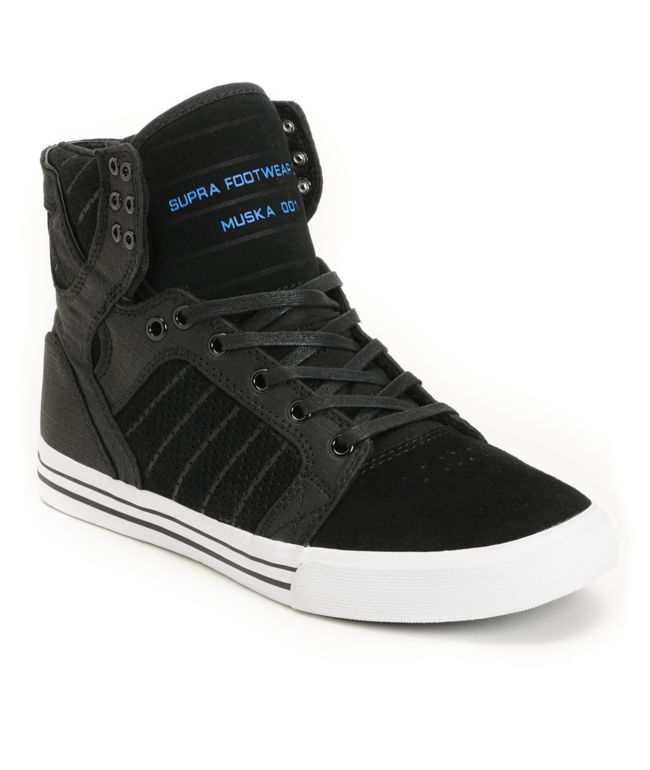 Supra Skytop Ripstop Black & Blue Skate Shoe