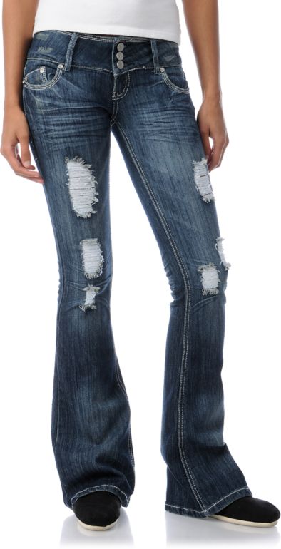 Almost Famous Mandy Dark Blue Bootcut Jeans