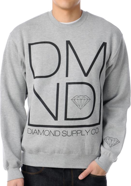 Diamond Supply DMND Grey Crew Neck Sweatshirt