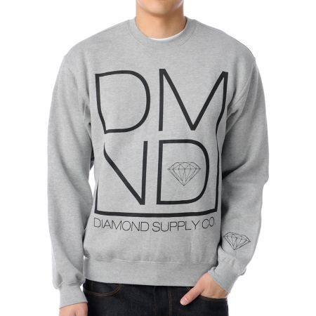 Diamond Supply DMND Grey Crew Neck Sweatshirt 