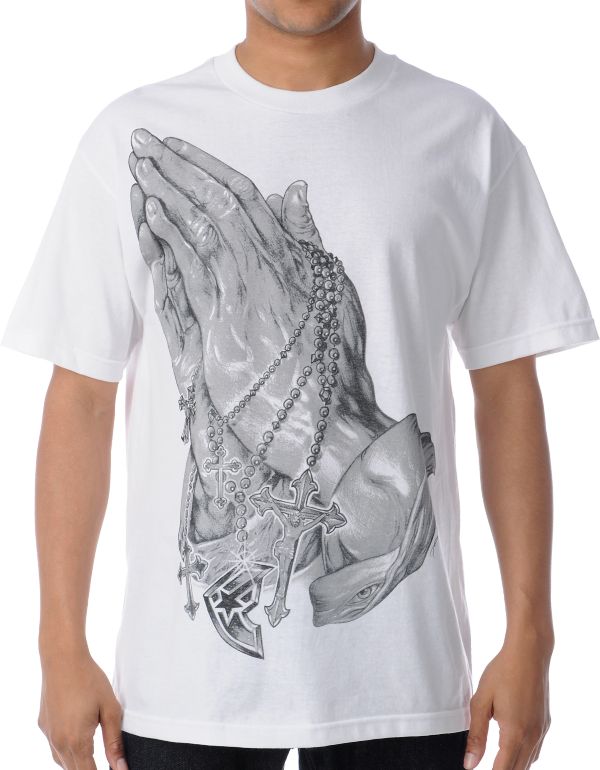 Famous Stars & Straps Pray For Us White Tee Shirt