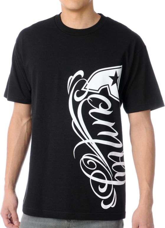 Famous Stars & Straps Side Family Black Tee Shirt
