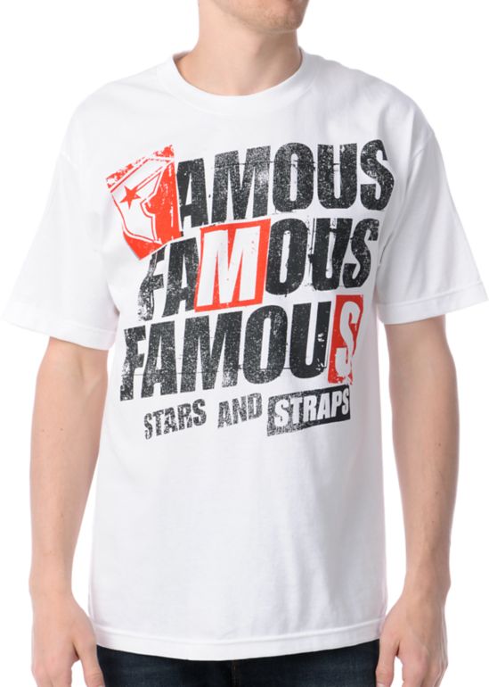 Famous Stars & Straps Blocked Out White Tee Shirt