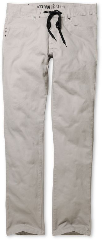 KR3W K-Slim Grey Khaki Slim Fit Twill Pants