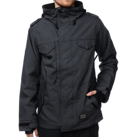 686 M-65 Black Twill Denim 10K Snowboard Jacket