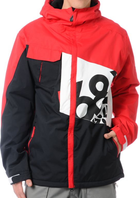 686 Iconic 8K Red Colorblock Snowboard Jacket