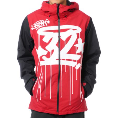 Thirtytwo x DGK Shiloh 2 10K Red Snowboard Jacket 2013