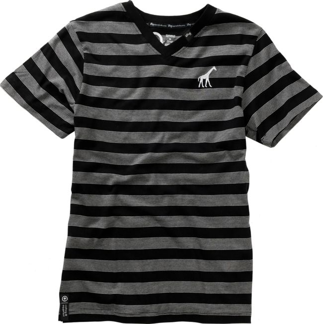 LRG Boys Core Black Stripe V-Neck Tee Shirt