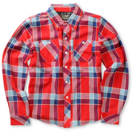 Element Boys Franklin Red Plaid Flannel Shirt