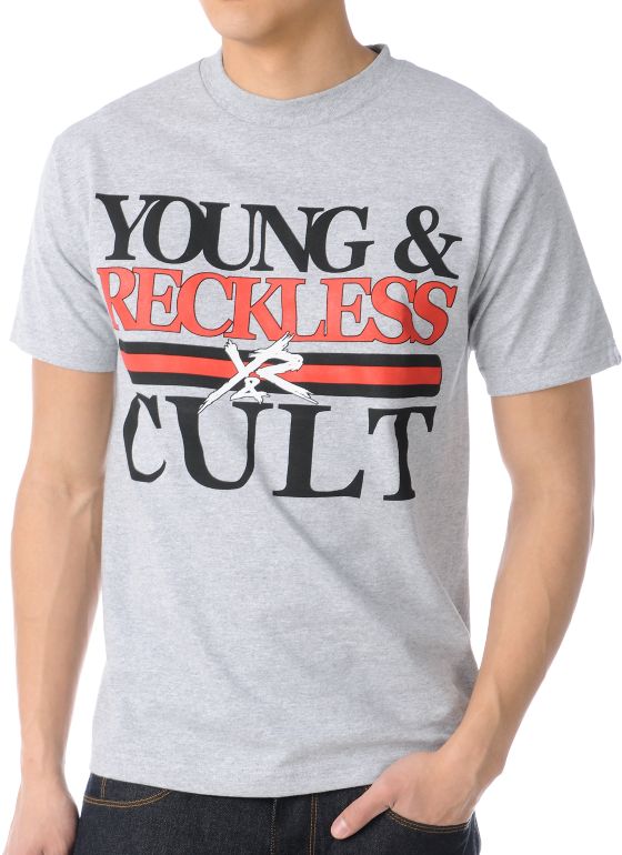 Young & Reckless Classic Cult Grey Tee Shirt