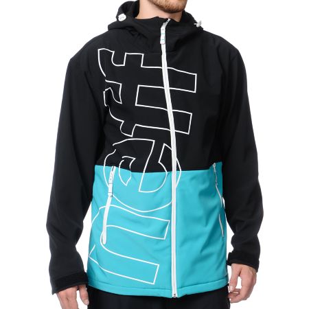 Neff Daily Black & Teal 10K Technical Softshell Snowboard Jacket