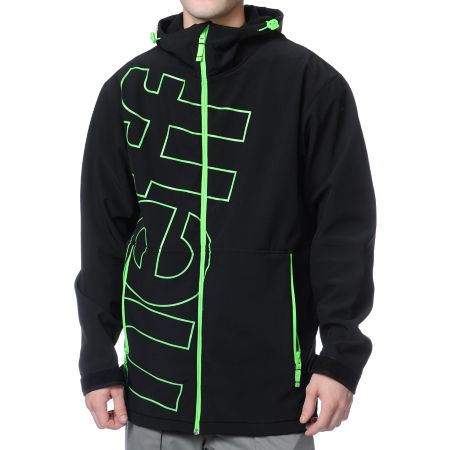 Neff Daily Black & Green 10K Technical Softshell Snowboard Jacket