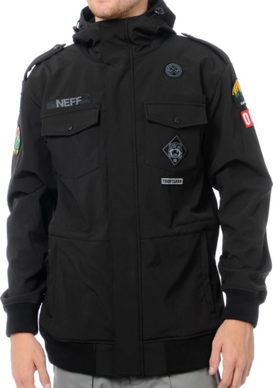 Neff Camp Reject 10K Black Softshell Snowboard Jacket 2013
