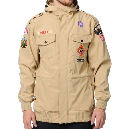 Neff Camp Reject 10K Khaki Softshell Snowboard Jacket 2013