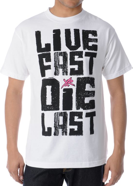 Young & Reckless Live Fast Die Last White Tee Shirt