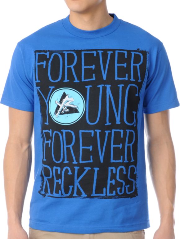 Young & Reckless Forever Young Blue Tee Shirt