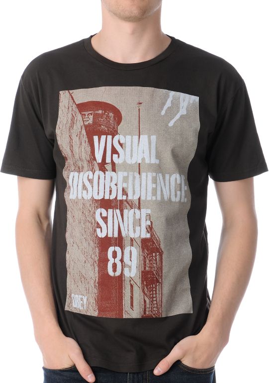 Obey Disobedience Thrift Brown Tee Shirt