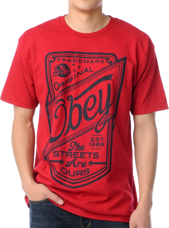 Obey Streets Are Ours Red Tee Shirt