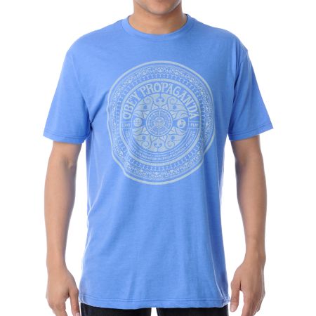 Obey Psychedelic Records Royal Heather Tee Shirt 