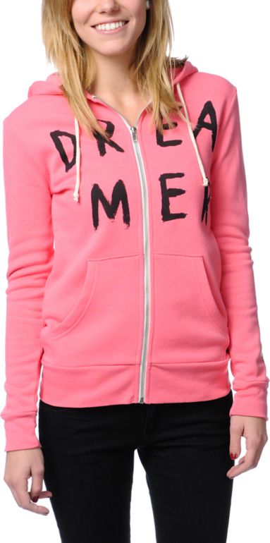 Glamour Kills In The Clouds Pink Zip Up Hoodie