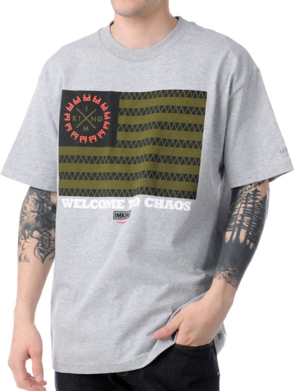 IMKing Chaos Flag Grey Tee Shirt