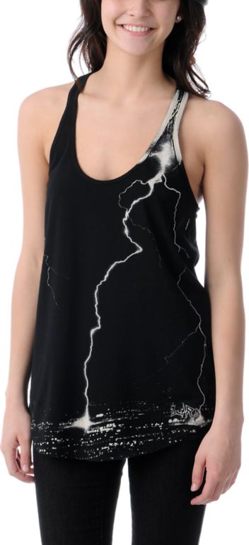 Lira Bolt Black Racerback Tank Top