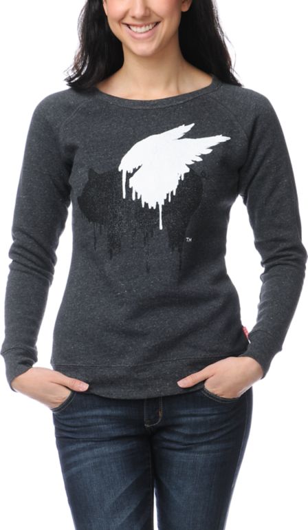 Glamour Kills Street Sweeper Charcoal Crew Neck Sweatshirt