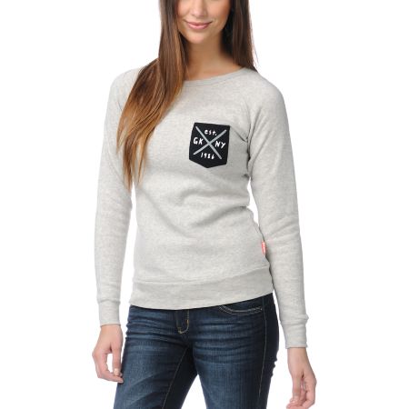 Glamour Kills Still Searching Heather Grey Crew Neck Sweatshirt