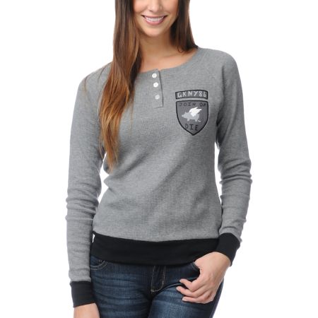 Glamour Kills Join Or Die Grey Thermal Shirt